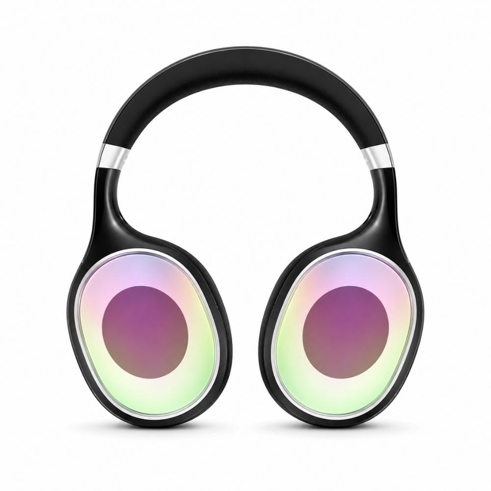 سماعات بلوتوث لاسلكية بإضاءة RGB LED ووسائد أذن مريحة