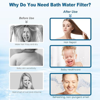 Hard Water Filter Shower Head High Pressure with 1.5m Hose