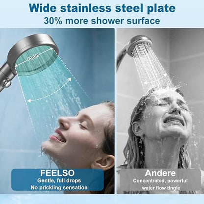 Hard Water Filter Shower Head High Pressure with 1.5m Hose
