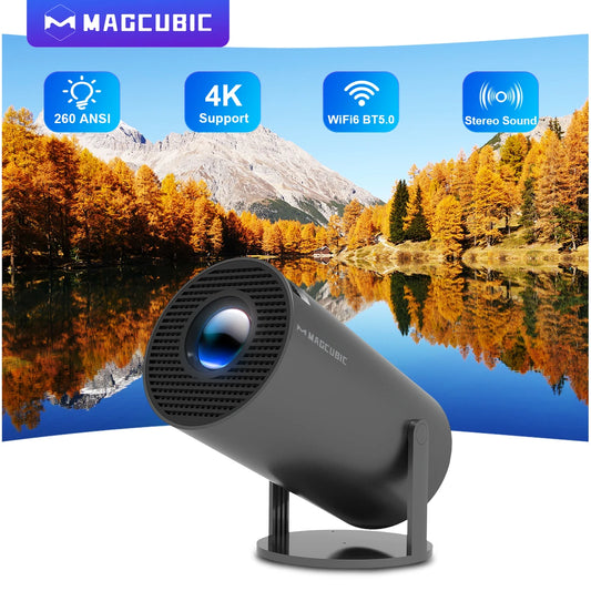 Magcubic Projector Android11 4K 1280*720P HY300 Pro Dual Wifi 260ANSI 180 Flexible BT5.0 Cinema Outdoor Portable Projetor